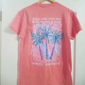 Palm Cocktail “Where the Palm Trees Sway” Shirt Simply Southern NWT Last 1 SALE!